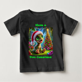 楽しい恐竜のクリスマス ベビーTシャツ