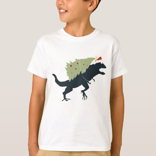 楽しい恐竜のクリスマス Tシャツ (正面)