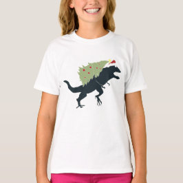 楽しい恐竜のクリスマス Tシャツ