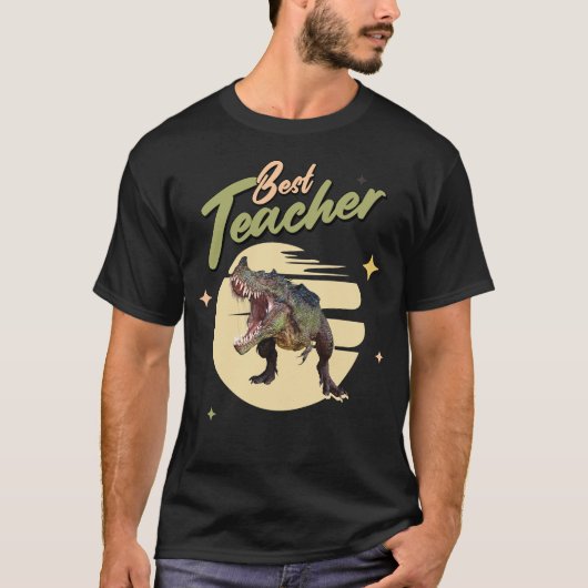 楽しい恐竜の先生 最高の先生 Tシャツ (正面)