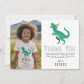 楽しい恐竜の写真で誕生日をお祝い！ サンキューカード (正面)