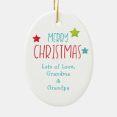 楽しい恐竜の子供のクリスマス セラミックオーナメント (裏面)