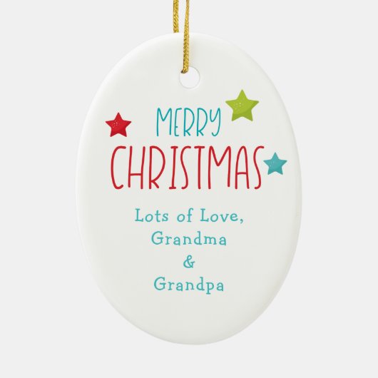 楽しい恐竜の子供のクリスマス セラミックオーナメント (裏面)