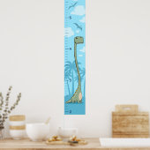 楽しい恐竜の成長チャート - 名前入り ポスター (キッチン)