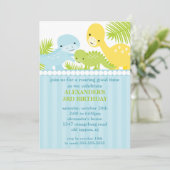 楽しい恐竜の誕生日パーティーへようこそ 招待状 (スタンド正面)