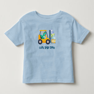 楽しい恐竜トラクターのトラックの誕生日の学校の男の子の子供たち トドラーTシャツ