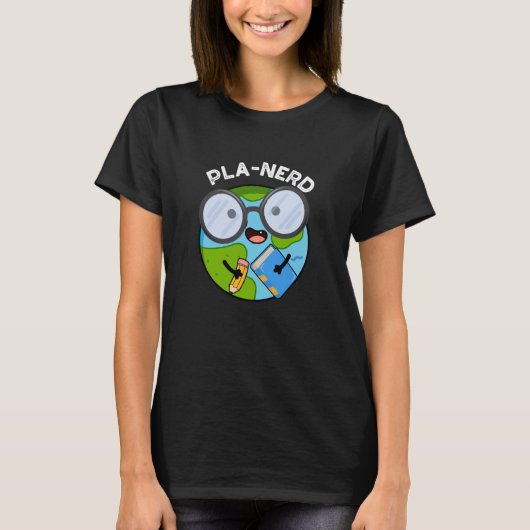 楽しい惑星のダジャレの暗い背景 Tシャツ (正面)