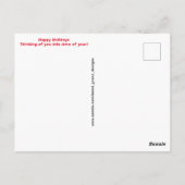 楽しい感謝の気持ちを持つ雪の人々の休日 ポストカード (裏面)