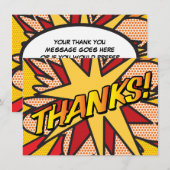 楽しい感謝の気持ちを表す近代的なタイポグラフィ サンキューカード (正面/裏面)