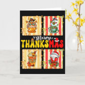 楽しい感謝祭とクリスマスのパンプキンラテコーヒー カード (黄色い花)