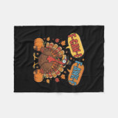 楽しい感謝祭の七面鳥のミーム F-caw-f F-awk-f 鳥 フリースブランケット (正面(横))