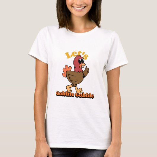 楽しい感謝祭の七面鳥 ごぼごぼしよう Tシャツ (正面)