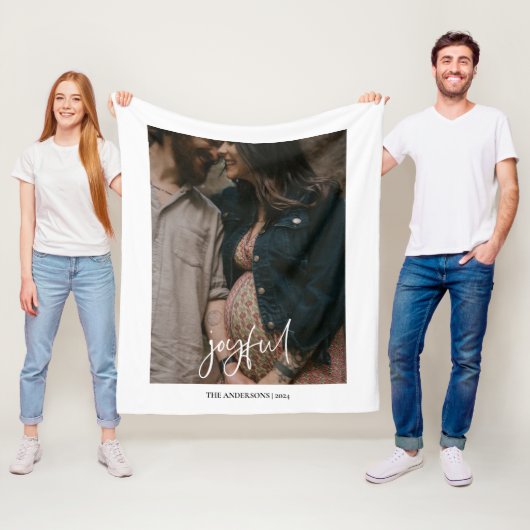 楽しい手モダン書きのスクリプト写真 フリースブランケット (インサイチュ)