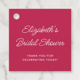 楽しい手描きカクテルパターン ピンクのブライズシャワー フェイバータグ