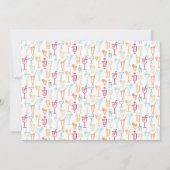 楽しい手描きカクテル写真 ブライダルシャワーパーティー 招待状 (裏面)