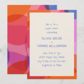 楽しい手書きカラフルな現代のカップルシャワー 招待状 (正面/裏面)