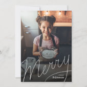 楽しい手書き文字のクリスマス写真 シーズンカード (正面)