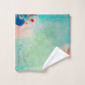 楽しい抽象芸術フローラ水の色パターン バスタオルセット (ウォッシュタオル)