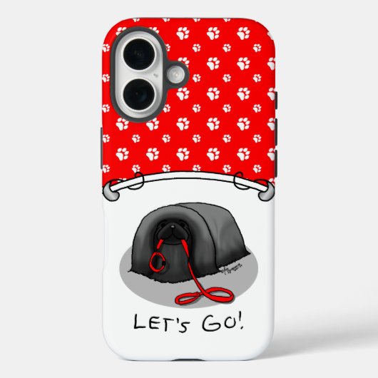 楽しい散歩に行こう!黒いペキニーズ Case-Mate iPhoneケース (裏面)