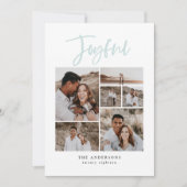 楽しい数々の写真の休日クリスマスブルー シーズンカード (正面)