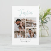 楽しい数々の写真の休日クリスマスブルー シーズンカード (スタンド正面)