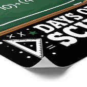 楽しい数学の方程式 ハッピー100日目 学校のチョーク ポスター (角)