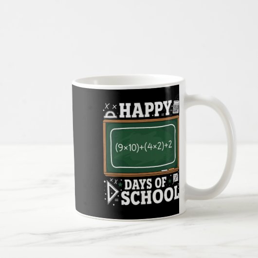楽しい数学の方程式 100日目の学校を祝おう チョーク コーヒーマグカップ (右)