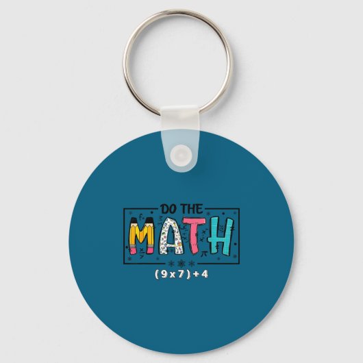 楽しい数学をしよう 67 数学教師の六 キーホルダー (正面)