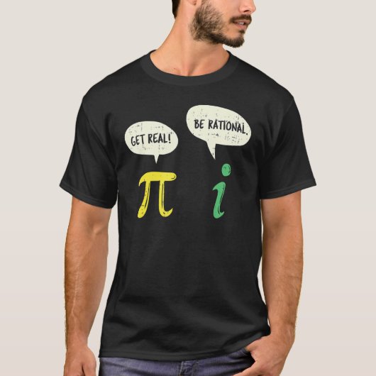 楽しい数学教師 おかしい合理的であれ 円周率 数学好き Tシャツ (正面)