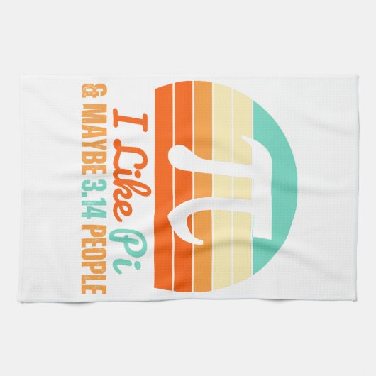 楽しい数学教師 3月14日 パイの日 グッズ 私が好き キッチンタオル (横)