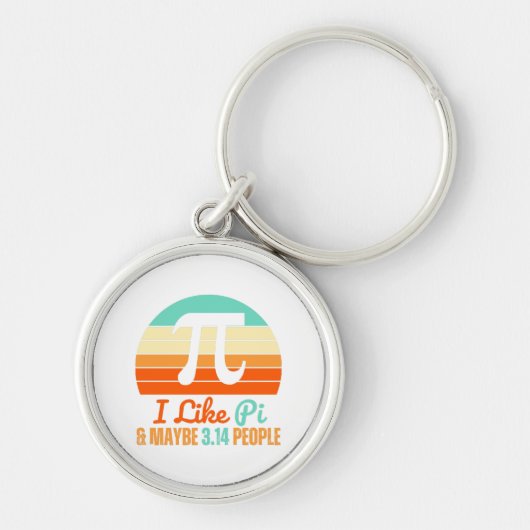 楽しい数学教師 3月14日 パイの日 グッズ 私が好き キーホルダー (正面)