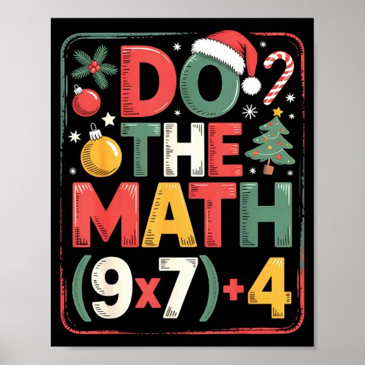 楽しい数学67のミームシックスセブンクリスマス先生 ポスター (正面)
