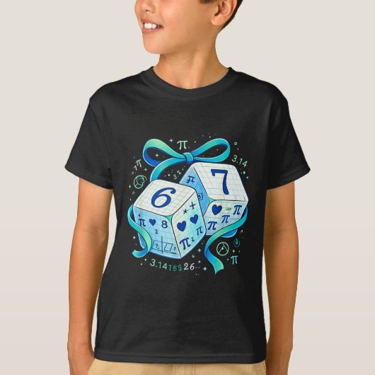 楽しい数学 67 サイコロ 6 7 ミーム Tシャツ (正面)