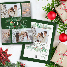 楽しい新しい親の飾り4枚写真ホリデーカード シーズンカード