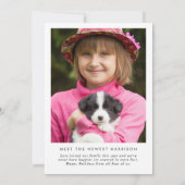 楽しい新しく家族になった子犬の写真 クリスマス (裏面)