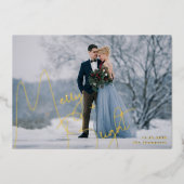 楽しい新婚生活の写真 箔シーズンカード (正面)