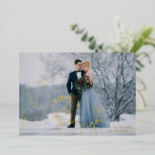 楽しい新婚生活の写真 箔シーズンカード (立ち正面)