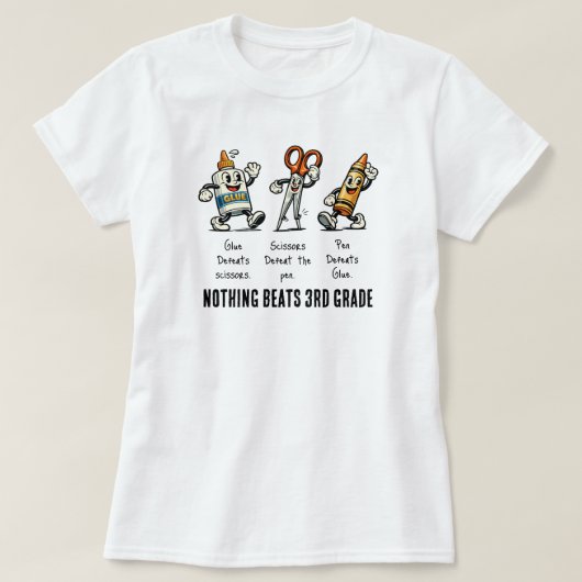 楽しい新学期、3年生に勝るものなし Tシャツ (デザイン正面)
