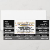 楽しい新居祝いチケットスタイルの招待状 招待状 (正面/裏面)