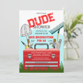 楽しい新郎ツールウェディングシャワー招待状 招待状 (スタンド正面)