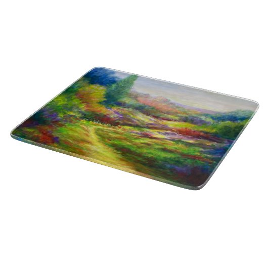 楽しい旅 - カラフルで幻想的な風景 カッティングボード (角)