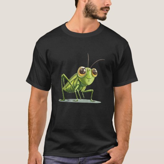 楽しい日のための涼しげなバッタ Tシャツ (正面)