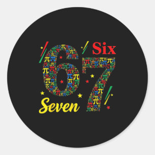 楽しい日 3.14 シンボル 67 ミーム 数学ジョーク Gen Z ユーモア ラウンドシール