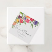 楽しい明るいチューリップとグリーンのブライダルシャワー フェイバータグ (インサイチュ)