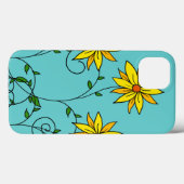楽しい明るい黄色の花の落書きアート Case-Mate iPhoneケース (裏面 (横))