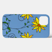 楽しい明るい黄色の花の落書きアート Case-Mate iPhoneケース (裏面 (横))