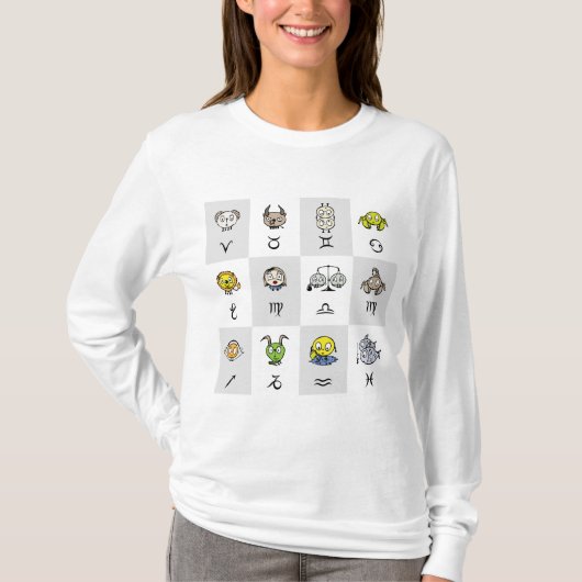 楽しい星座占いのキャラクター Tシャツ (正面)