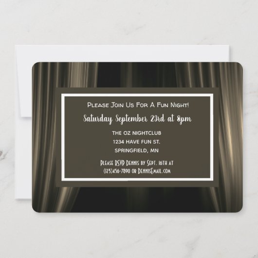 楽しい映画のパロディー独身パーティーの招待状 招待状 (裏面)