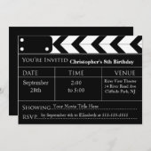 楽しい映画の夜の誕生日パーティーの招待状 招待状 (正面/裏面)