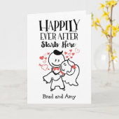 楽しい時々ここに結婚のおめでとうCa カード (黄色い花)